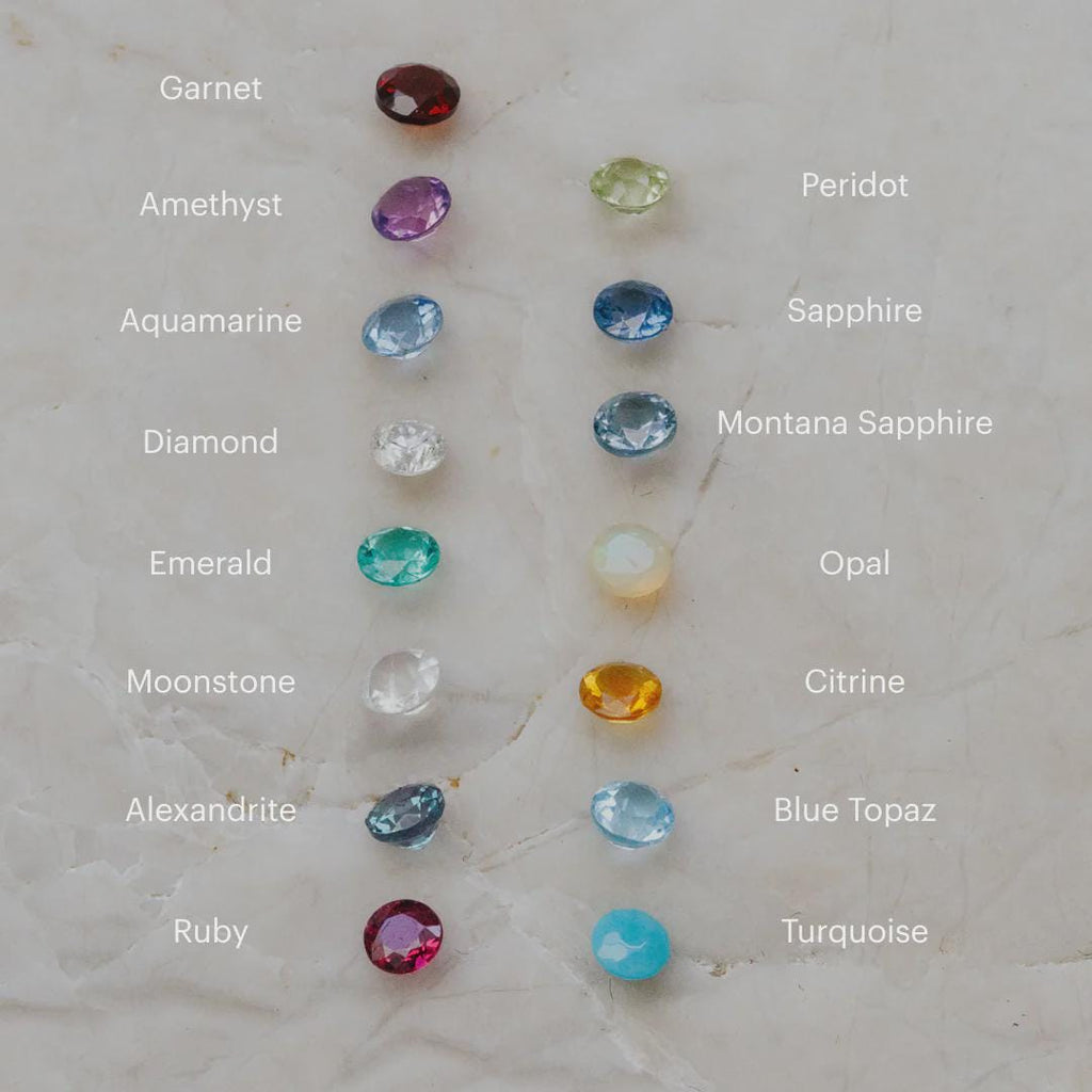 Personalized Birthstone Trio Stud Earrings in Solid 14k Gold | Anima Jewels