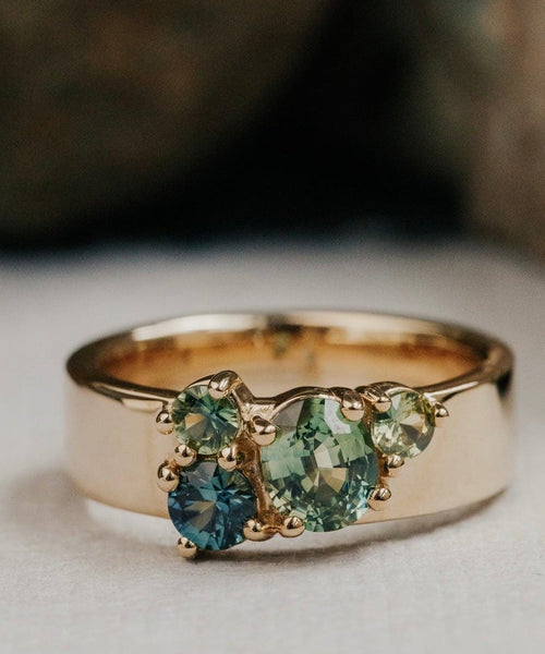 4 Montana Sapphire Prong Band 10k Gold Blue Stackable Ring | Anima jewels
