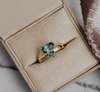 Two Montana Sapphire Prong Ring Silver Stackable Band | Anima jewels