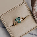 Two Montana Sapphire Prong Ring Silver Stackable Band | Anima jewels