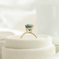 Oval Montana Sapphire Ring | 925 Sterling Silver Vintage Geometric Band | Anima jewels