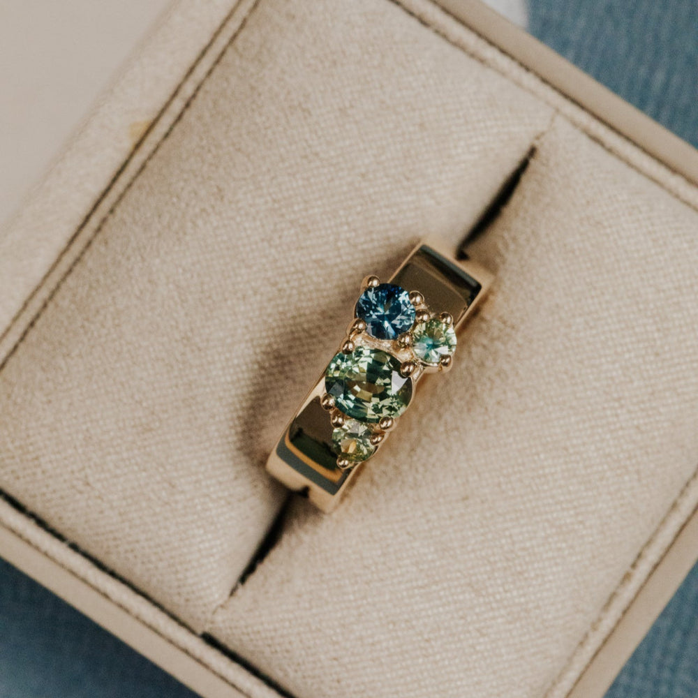 4 Montana Sapphire Prong Band in 10k Gold – Blue Sapphire Stackable Ring – Dainty Birthstone Wedding Ring – September Anniversary Gift