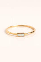 Baguette Opal Ring Dainty 925 Sterling Silver Stacking | Anima jewels