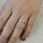 Star Emerald Stacking Eternity Ring Silver Celestial Band | Anima jewels