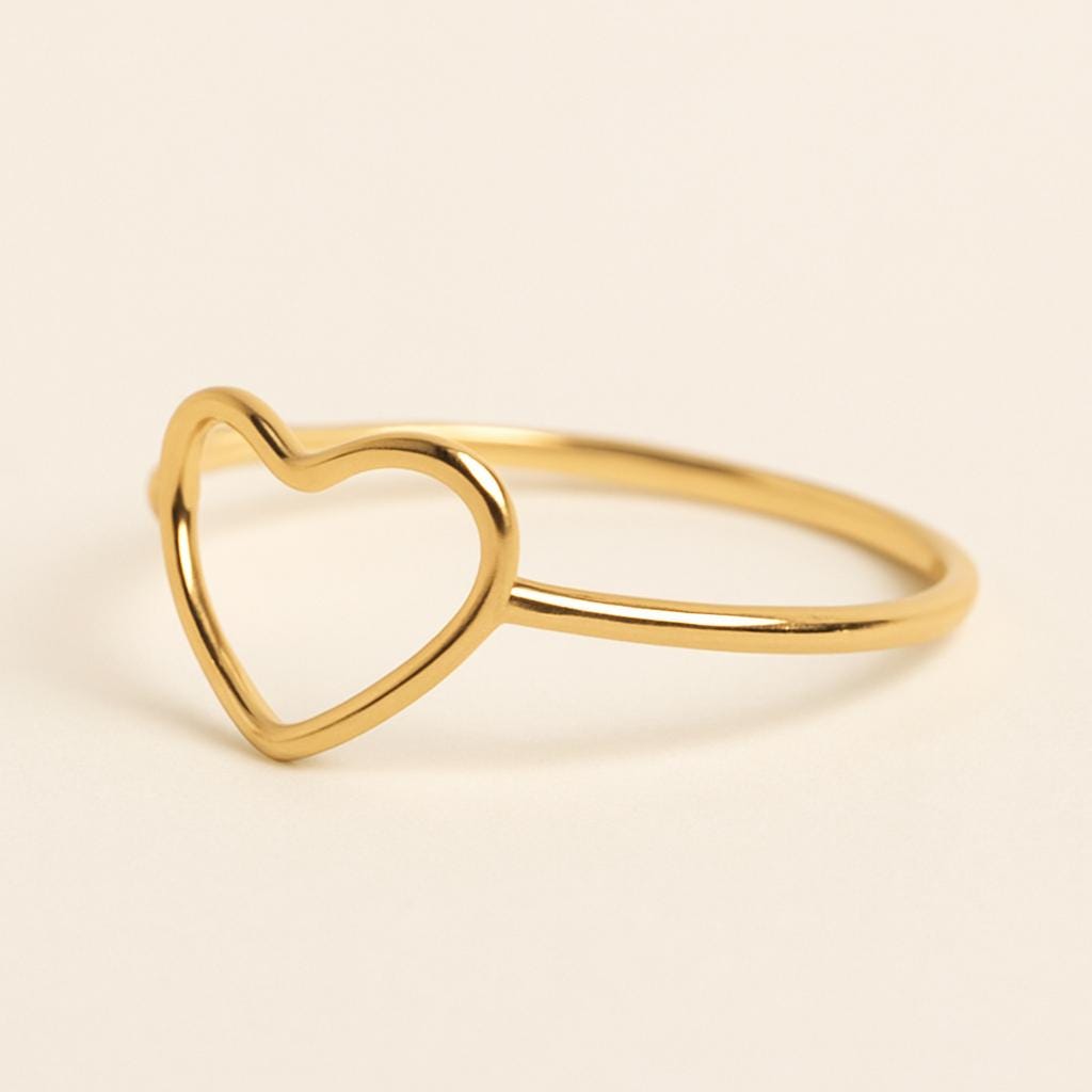 Open Heart Ring | Minimalist Sterling Silver Stacking Band | Anima jewels