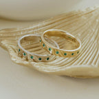 Star Emerald Stacking Eternity Ring Silver Celestial Band | Anima jewels