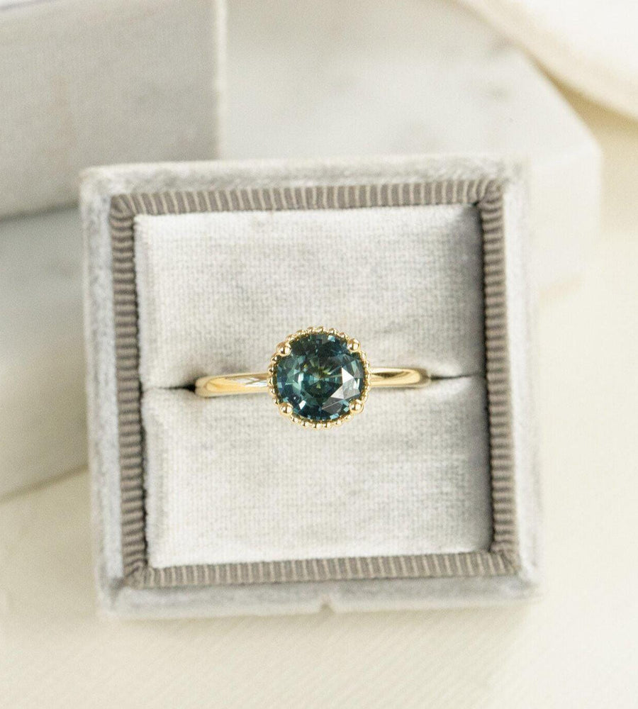 Montana Sapphire Prong Band Silver Blue Stackable Ring | Anima jewels