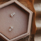 Duo Pear Diamond Stud Earrings in Solid 14k Gold | Anima Jewels