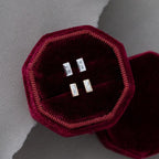 Double Baguette Diamond Bezel Earrings 14k Gold | Anima jewels