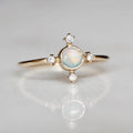 Opal Compass Ring 925 Sterling Silver Celestial Stackable Band | Anima jewels
