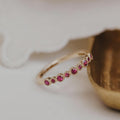 Ruby Eternity Ring 925 Sterling Silver Star Etched Stacking Band | Anima jewels