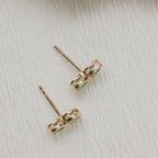 Emerald Duo Pear Stud Earrings, Solid 14k Gold Two Stone Piercing, Minimalist Pear Cut Emerald Earrings for Women, May Birthstone Gift