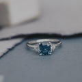 Montana Sapphire Square Cut Ring | Sterling Silver Statement Band | Anima jewels