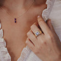 Square Cut Moonstone Signet Ring Silver Wide Band | Anima jewels