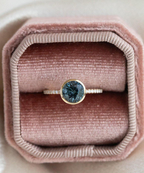 Montana Sapphire & Diamond Ring | 925 Sterling Silver September Band | Anima jewels