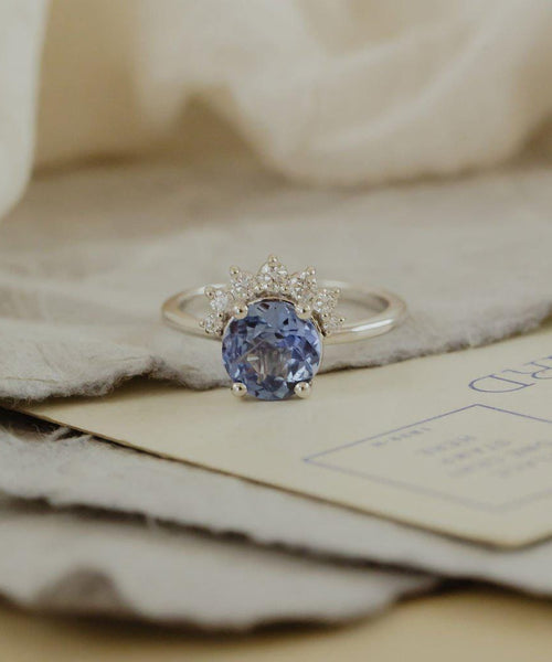 Tanzanite Solitaire Prong Ring | 925 Sterling Silver Stackable Band | Anima jewels
