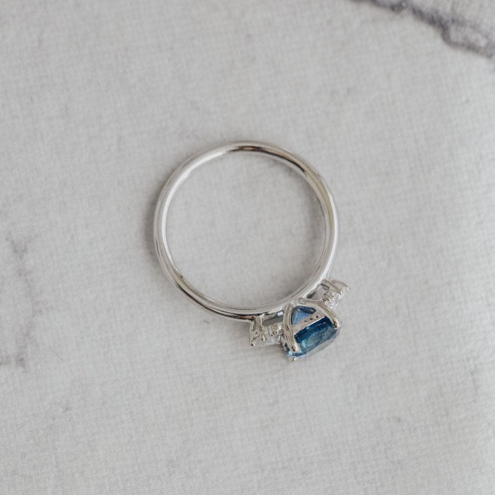 Sapphire Solitaire Dainty Prong Ring Silver September Birthstone | Anima jewels
