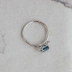 Sapphire Solitaire Dainty Prong Ring Silver September Birthstone | Anima jewels