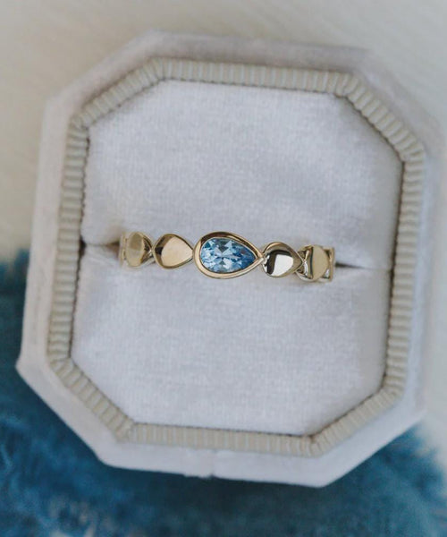 Pear Montana Sapphire Ring | 925 Sterling Silver Teardrop Solitaire Band | Anima jewels