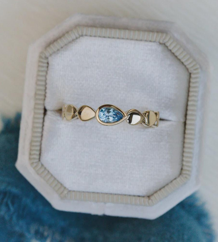 Pear Montana Sapphire Ring | 925 Sterling Silver Teardrop Solitaire Band | Anima jewels