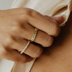 Star Emerald Stacking Eternity Ring Silver Celestial Band | Anima jewels