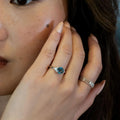 Sapphire Solitaire Dainty Prong Ring Silver September Birthstone | Anima jewels