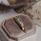 Four Stone Montana Sapphire Emerald Cut Silver Band | Anima jewels