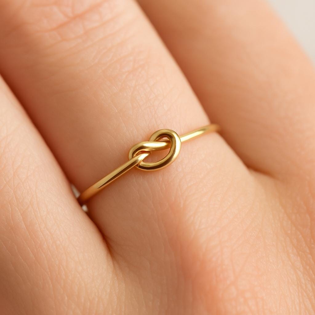 Dainty Love Knot Ring in Solid 14k Gold or Sterling Silver | Anima Jewels