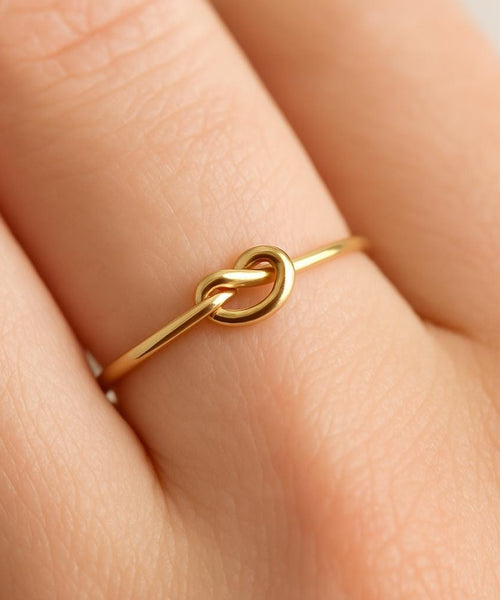 Dainty Love Knot Ring in Solid 14k Gold or Sterling Silver | Anima Jewels