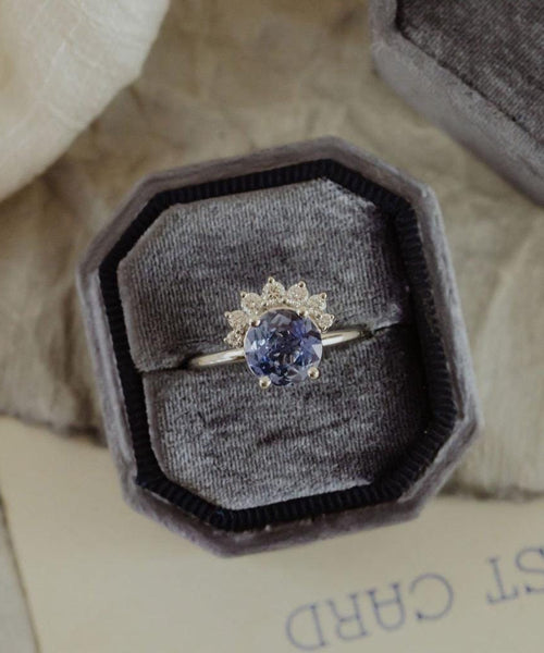 Tanzanite Solitaire Prong Ring | 925 Sterling Silver Stackable Band | Anima jewels
