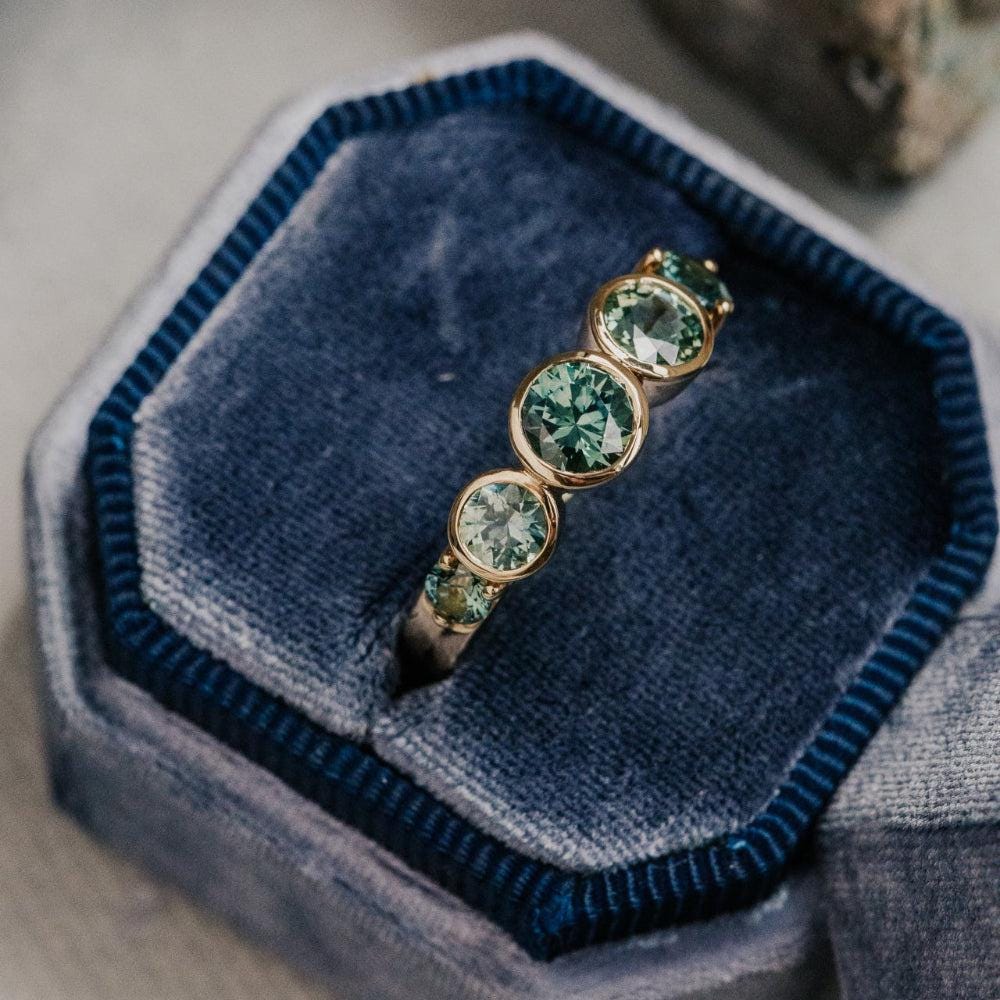 5 Montana Sapphire Bezel Band Silver Stackable Ring | Anima jewels