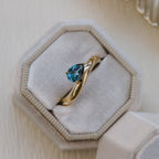 Pear Cut London Blue Topaz Solitaire Silver Engagement Ring | Anima jewels