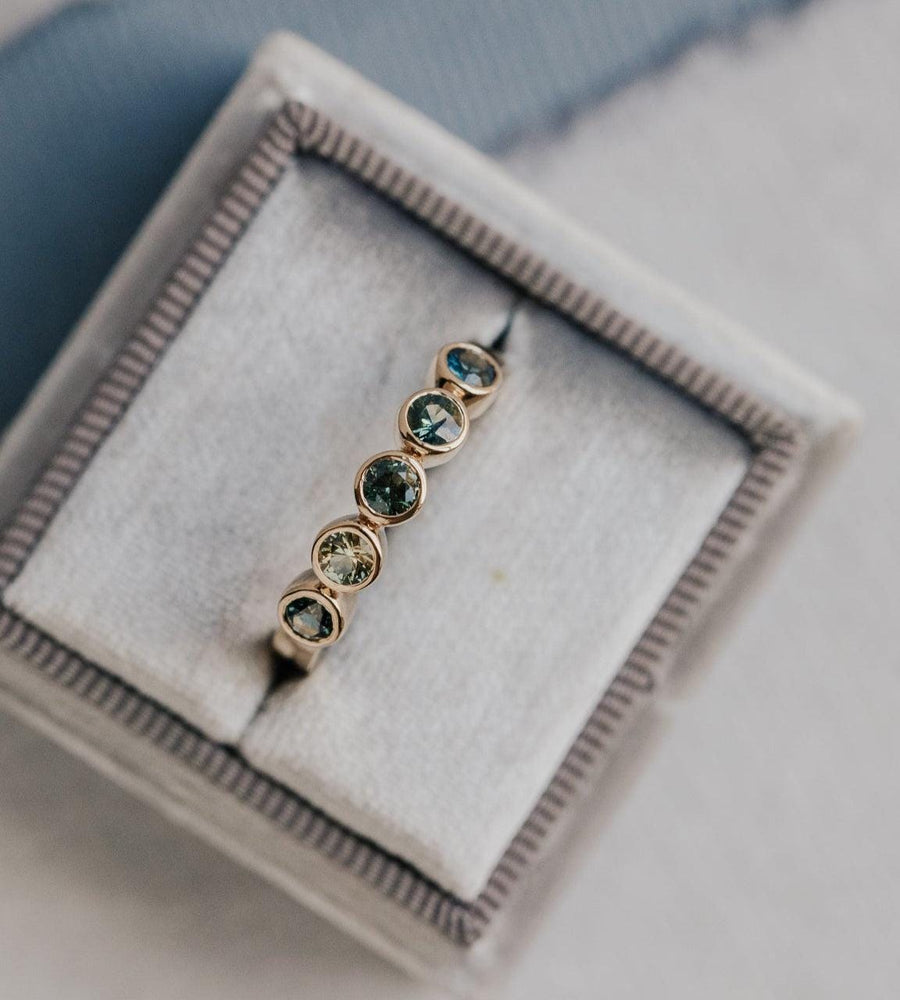 Montana Sapphire Bezel Band SEO Title 5 Montana Sapphire Bezel Band - 14k Gold Blue Stackable Ring | Anima jewels