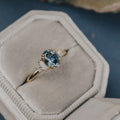 Oval Montana Sapphire Diamond Ring | 925 Sterling Silver Double Prong Band | Anima jewels