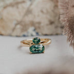 Two Montana Sapphire Prong Ring Silver Stackable Band | Anima jewels