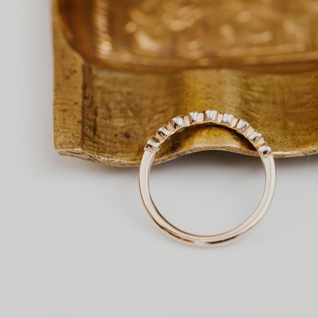 Dainty Emerald Stacking Eternity Ring Silver Modern Band | Anima jewels