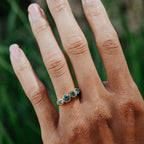 5 Montana Sapphire Bezel Band Silver Stackable Ring | Anima jewels