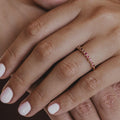 Ruby Eternity Ring 925 Sterling Silver Star Etched Stacking Band | Anima jewels