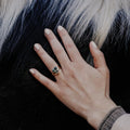 Two Montana Sapphire Prong Ring Silver Stackable Band | Anima jewels