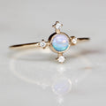 Opal Compass Ring 925 Sterling Silver Celestial Stackable Band | Anima jewels