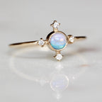 Opal Compass Ring 925 Sterling Silver Celestial Stackable Band | Anima jewels