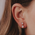Duo Pear Natural Moonstone Stud Earrings in Solid 14k Gold | Anima Jewels