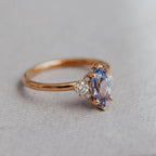 Marquise Tanzanite Engagement Ring Blue Gemstone Cluster | Anima jewels