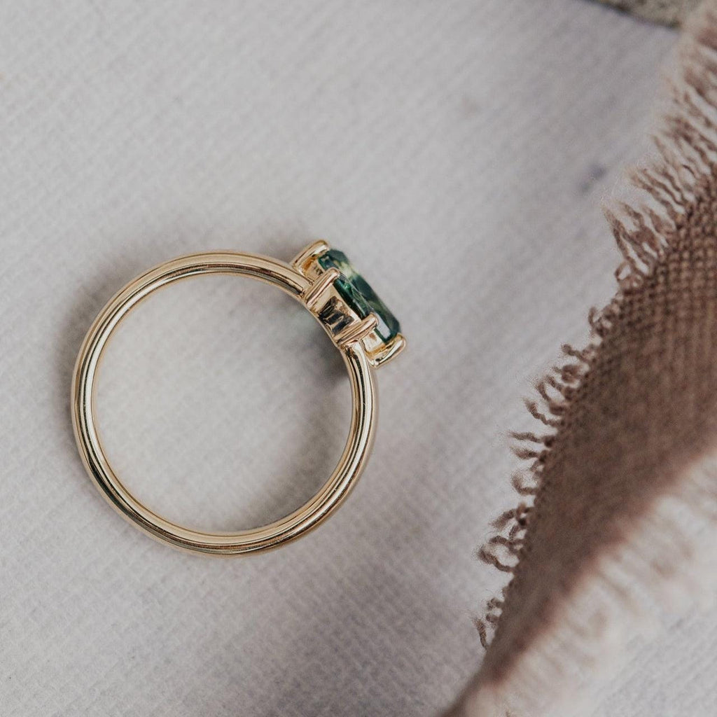 Two Montana Sapphire Prong Ring Silver Stackable Band | Anima jewels