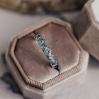 8 Montana Sapphire Bezel Band Silver Stackable Ring | Anima jewels