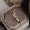 Geometric Hexagon Montana Sapphire Silver Engagement Ring | Anima jewels