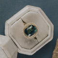 3.67 ct Cushion Montana Sapphire & Diamond Ring | 925 Sterling Silver | Anima jewels