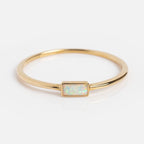 Baguette Opal Ring Dainty 925 Sterling Silver Stacking | Anima jewels