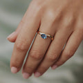 Pear Cut London Blue Topaz Solitaire Silver Engagement Ring | Anima jewels