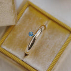 London Blue Topaz Wedding Band Half Eternity Gold | Anima jewels